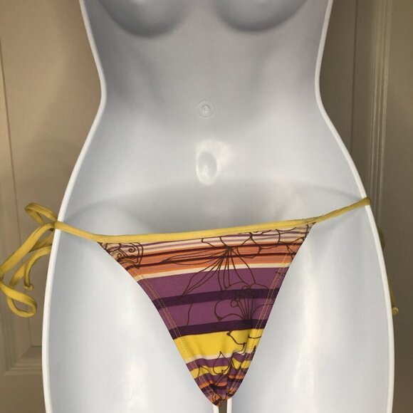 Rio de Sol Purple & Gold Floral Brazilian Bikini XS - Picture 7 of 11